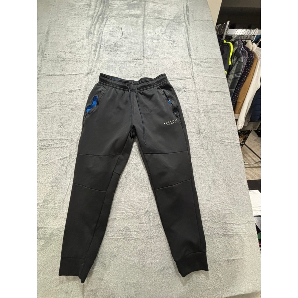American Eagle M Black Joggers Mens Athleisure Casual Sweatpants Active Pants - Picture 2 of 14